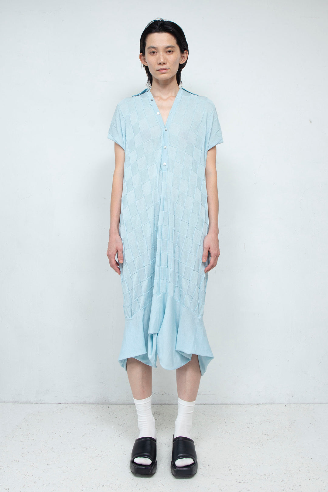 Knit Polo onepiece Blue