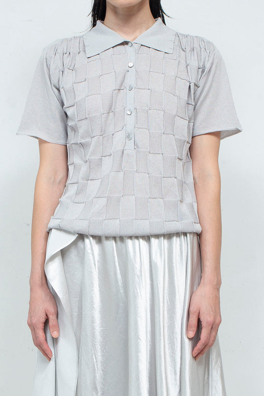Knit Polo Shirt Gray