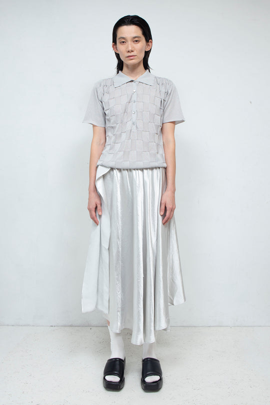Knit Polo Shirt Gray