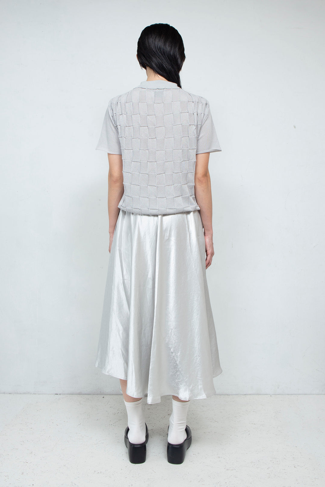 Knit Polo Shirt Gray