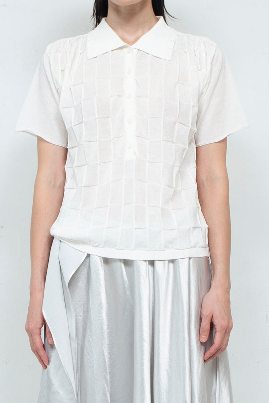 Knit Polo Shirt White