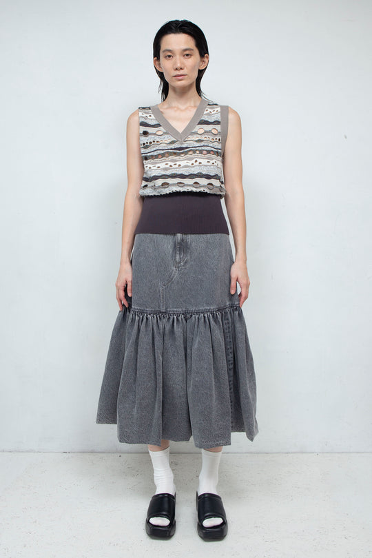 Knit Tank TOPS Vest Dark Gary