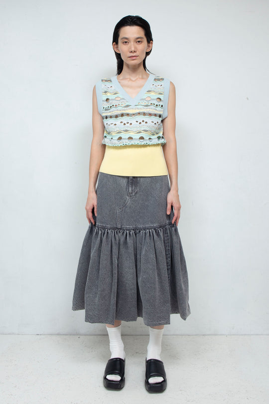 Knit Tank TOPS Vest Yellow