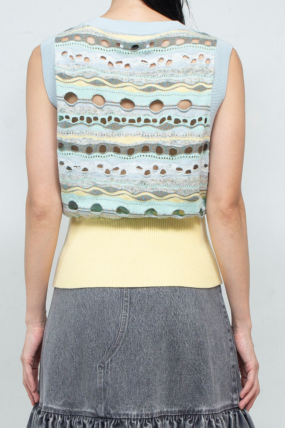 Knit Tank TOPS Vest Yellow