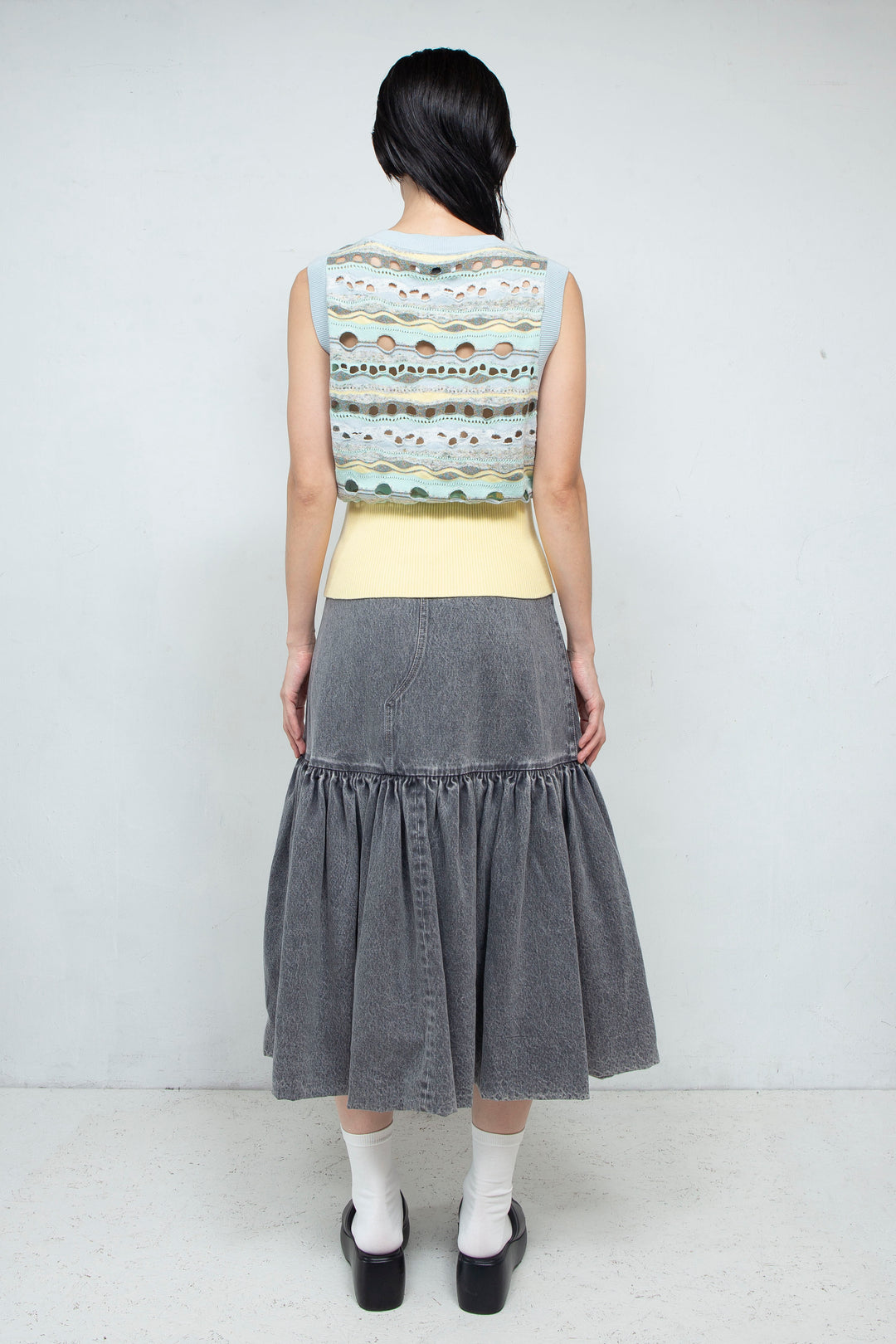 Knit Tank TOPS Vest Yellow