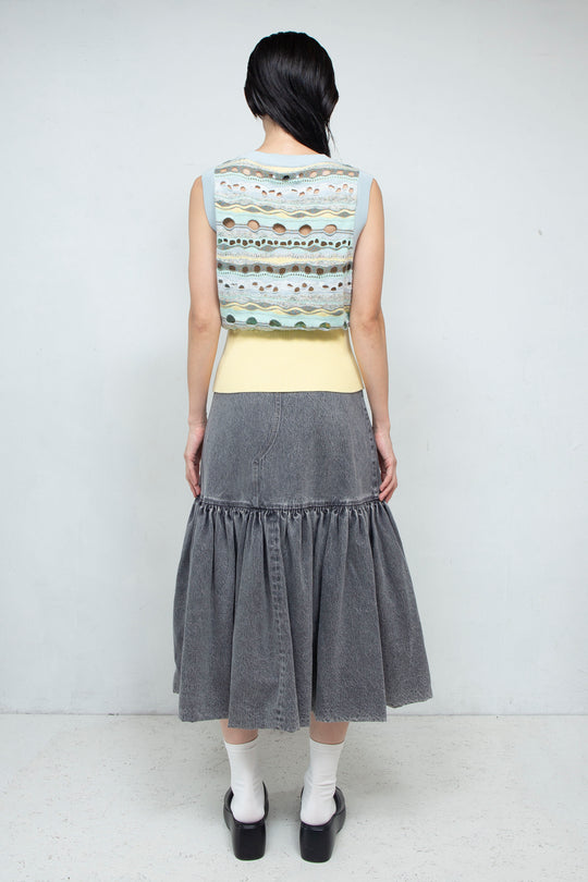 Knit Tank TOPS Vest Yellow