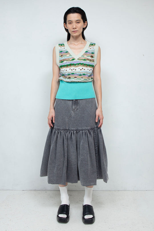 Knit Tank TOPS Vest Green