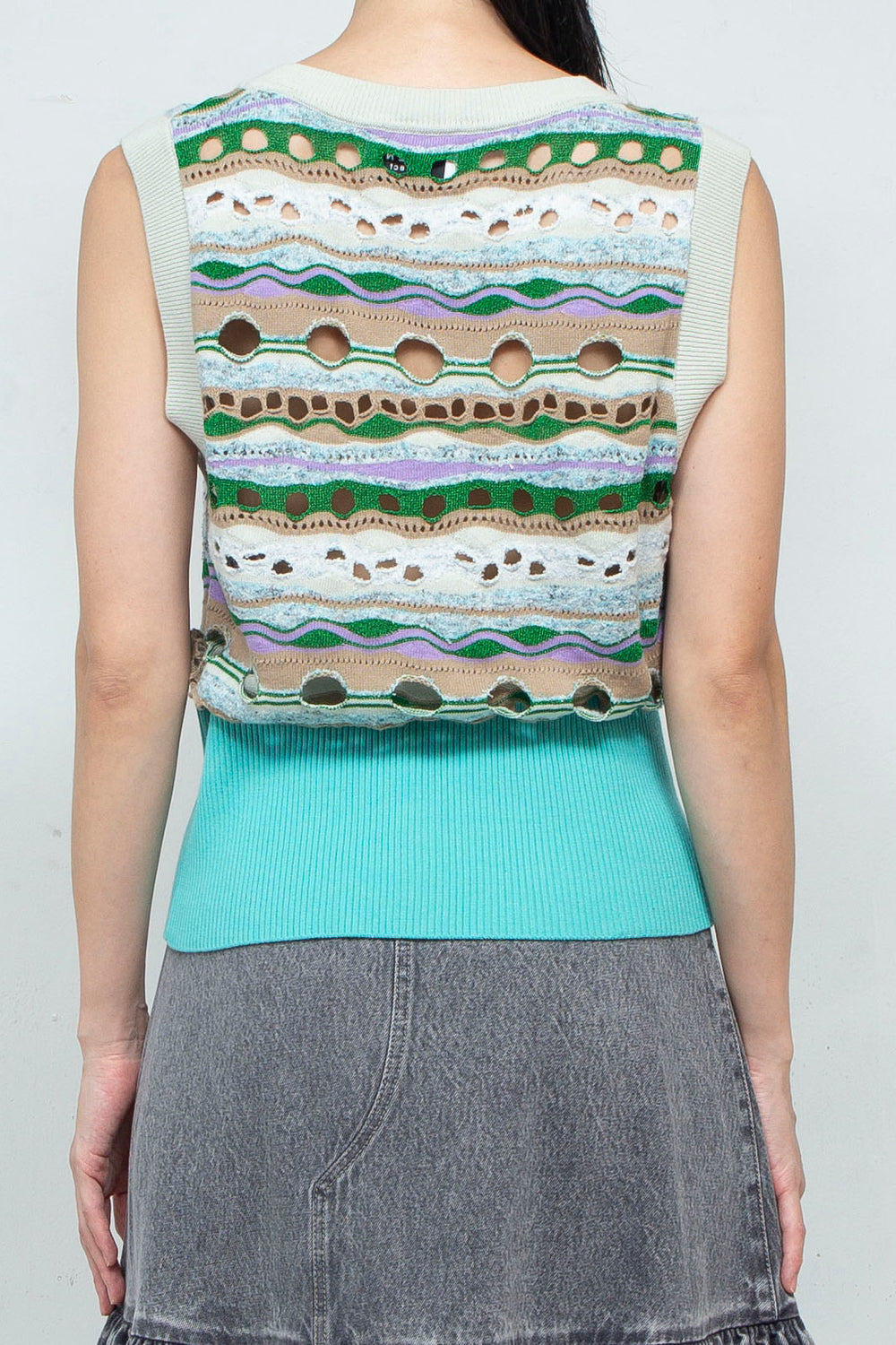 Knit Tank TOPS Vest Green
