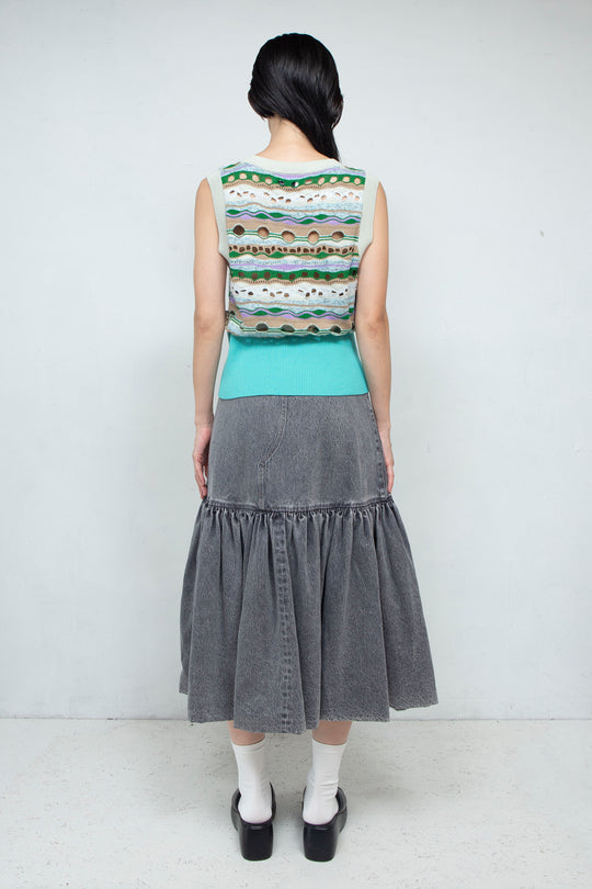 Knit Tank TOPS Vest Green