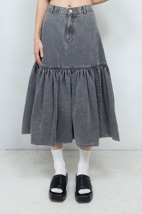 Denim skirt Black