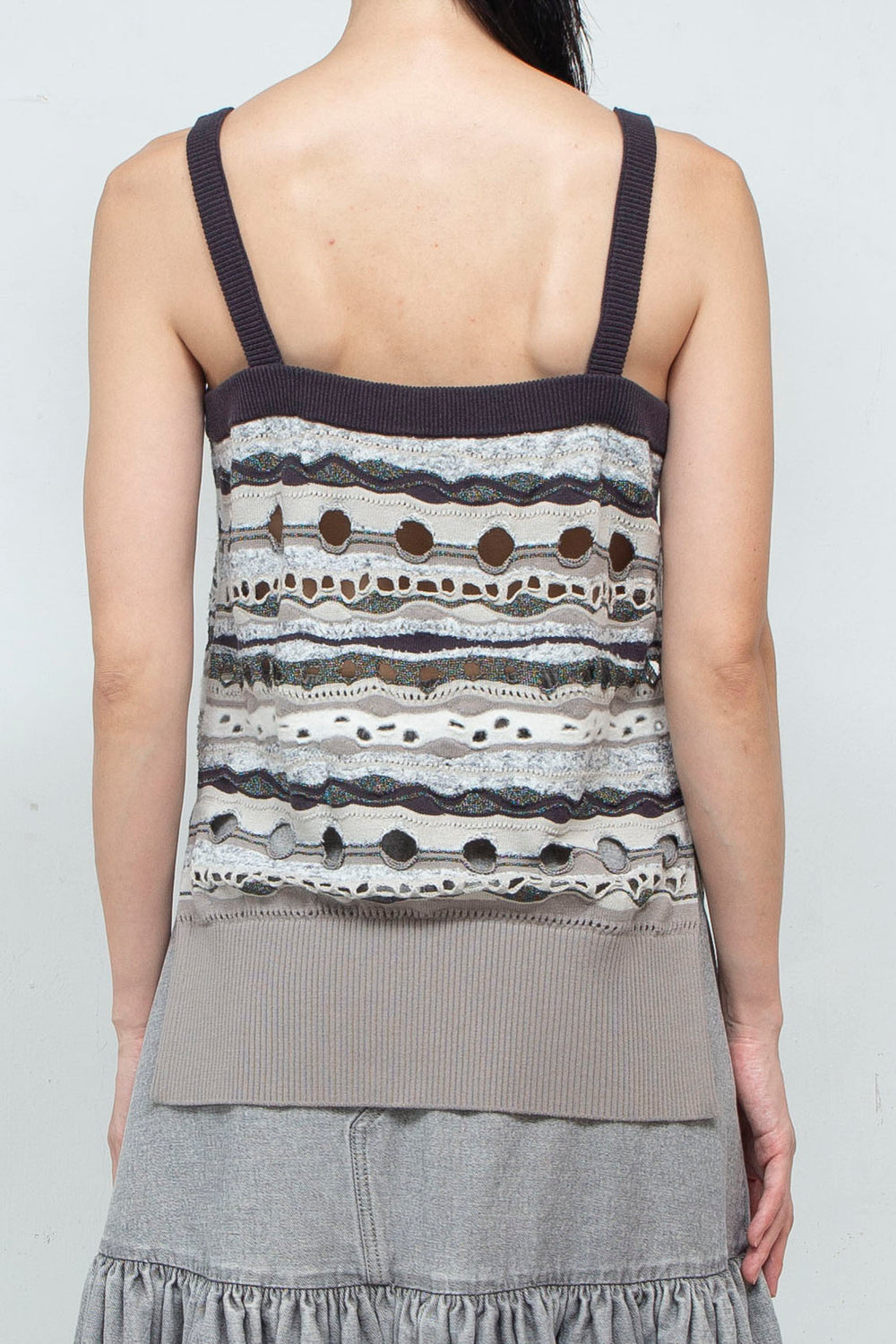 Knit Tank TOPS Dark Gary