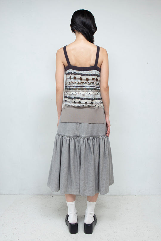Knit Tank TOPS Dark Gary
