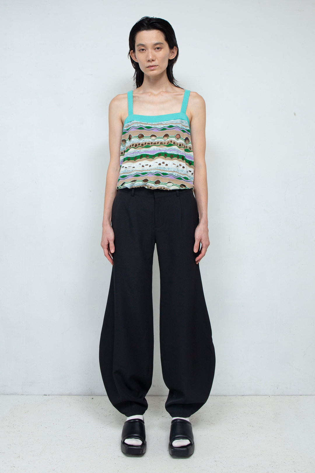 Knit Tank TOPS Green