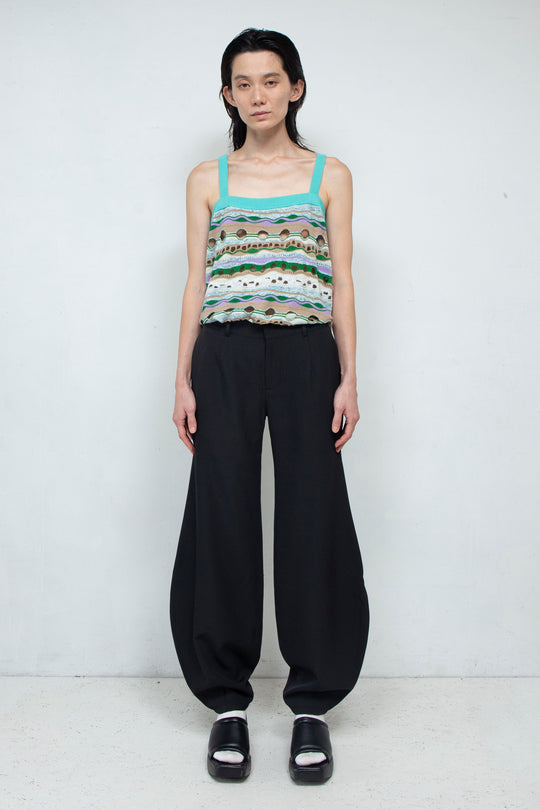 Knit Tank TOPS Green