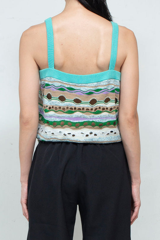 Knit Tank TOPS Green