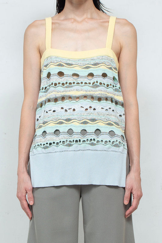 Knit Tank TOPS Yellow