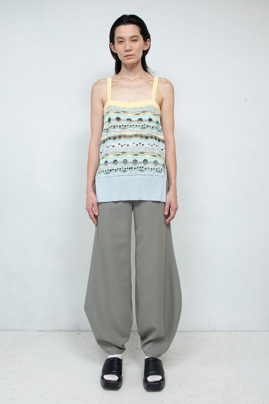 Knit Tank TOPS Yellow