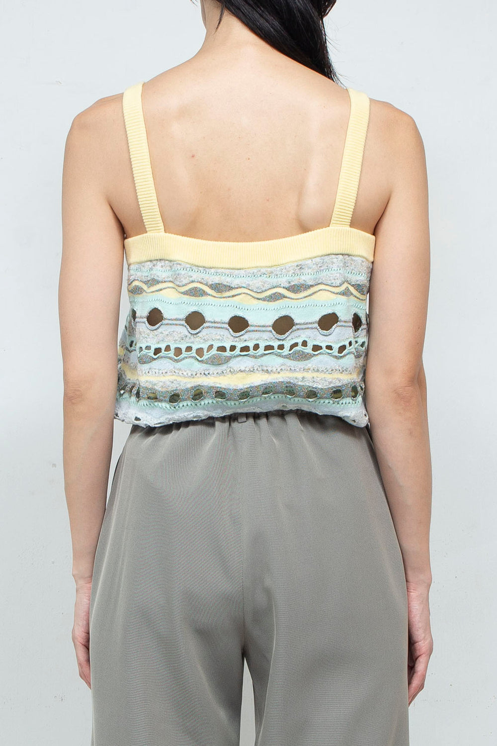 Knit Tank TOPS Yellow