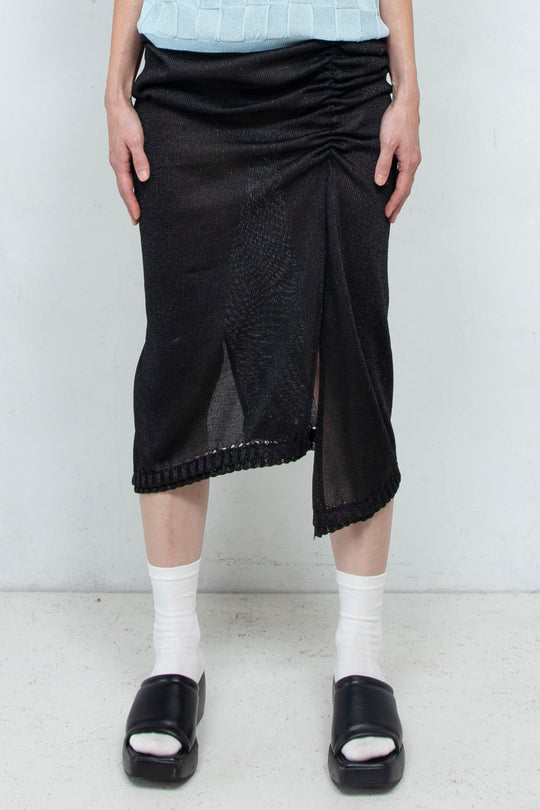 Slit Knit Skirt Black