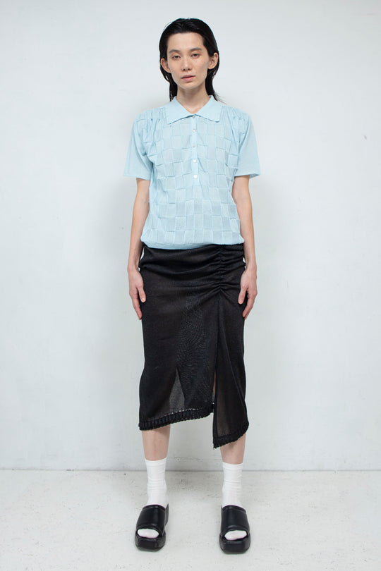 Knit Polo Shirt Blue