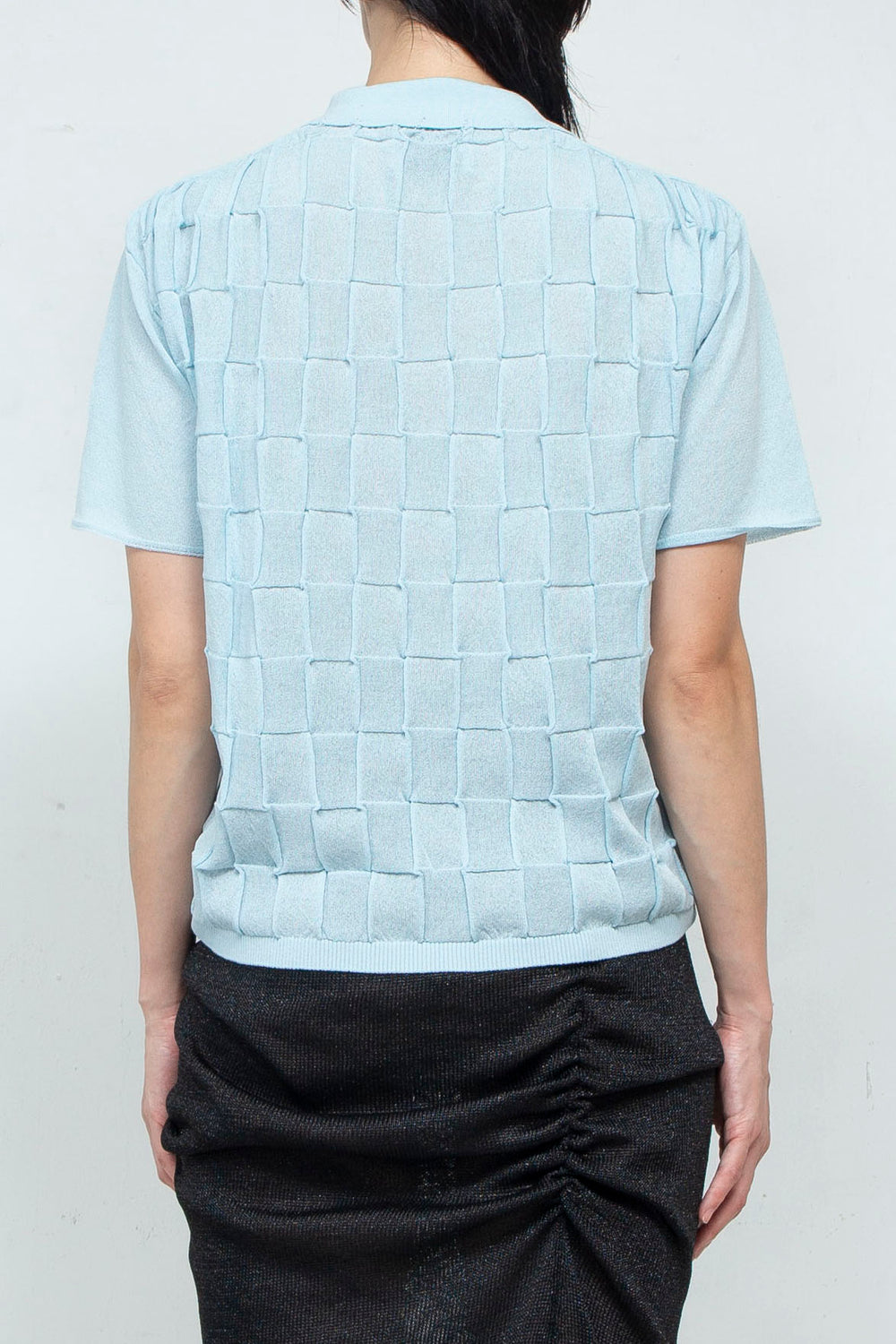 Knit Polo Shirt Blue