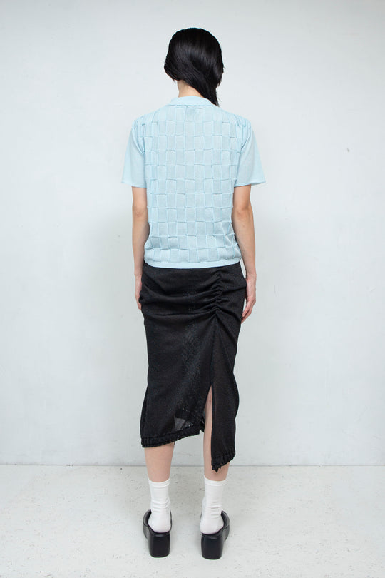 Knit Polo Shirt Blue