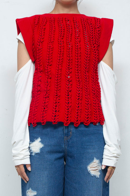 Knit Tank Tops Red