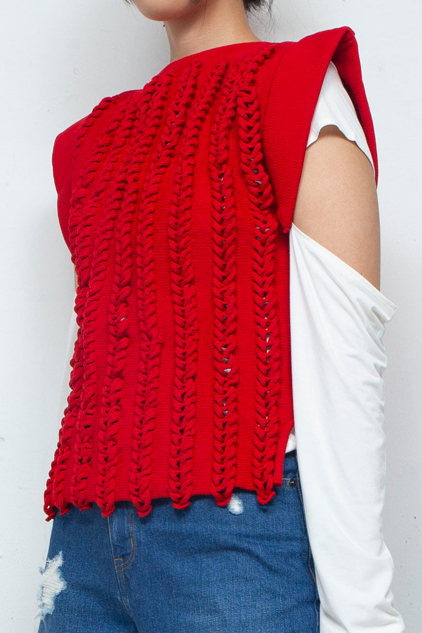 Knit Tank Tops Red