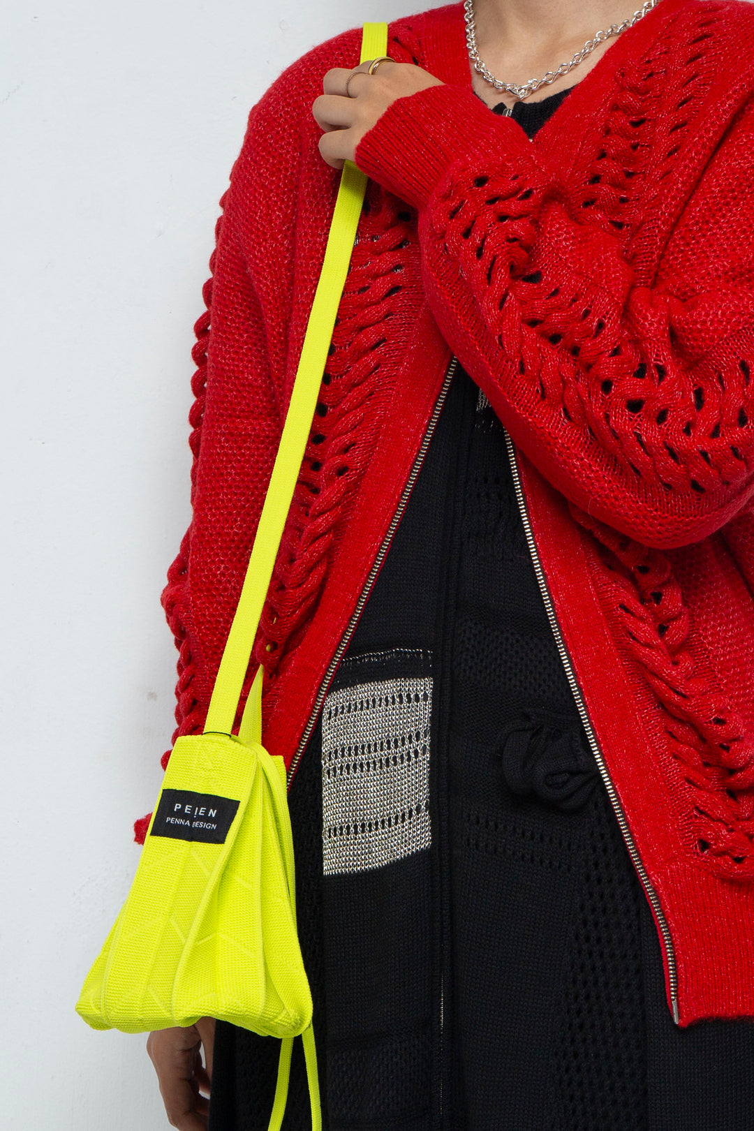 ORIKAMI Knit Bag Lime Yellow