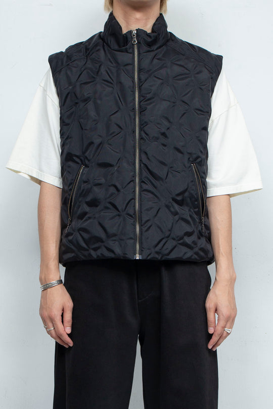 LEAF VEIN VEST BLACK