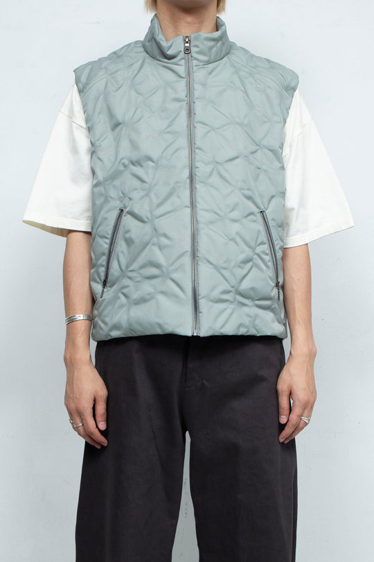 LEAF VEIN VEST GRAY