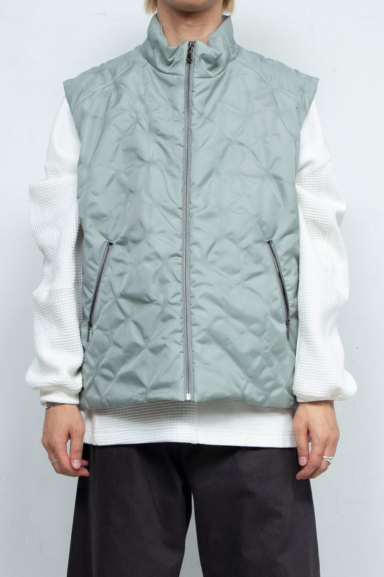 LEAF VEIN VEST GRAY