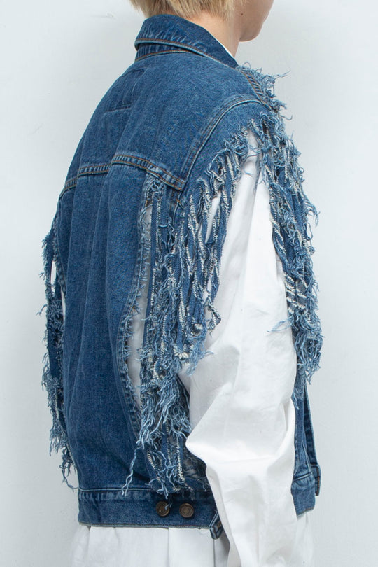 Denim Fringe Vest