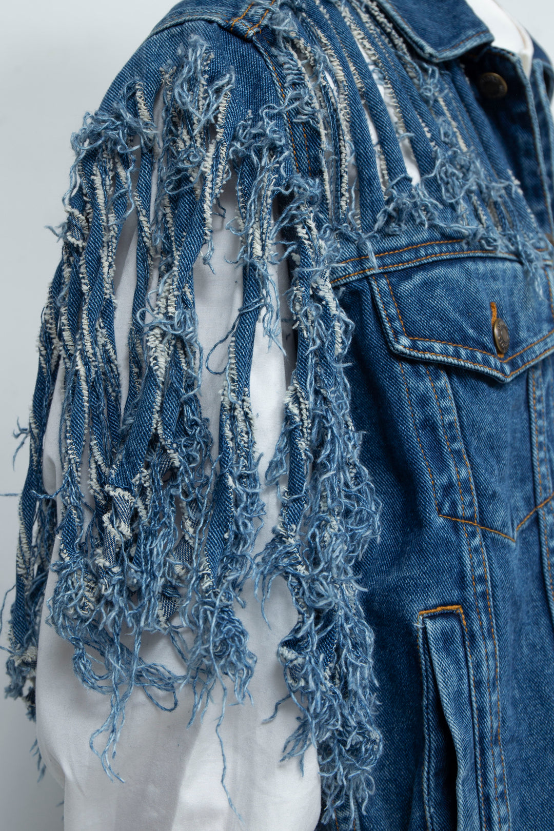 Denim Fringe Vest