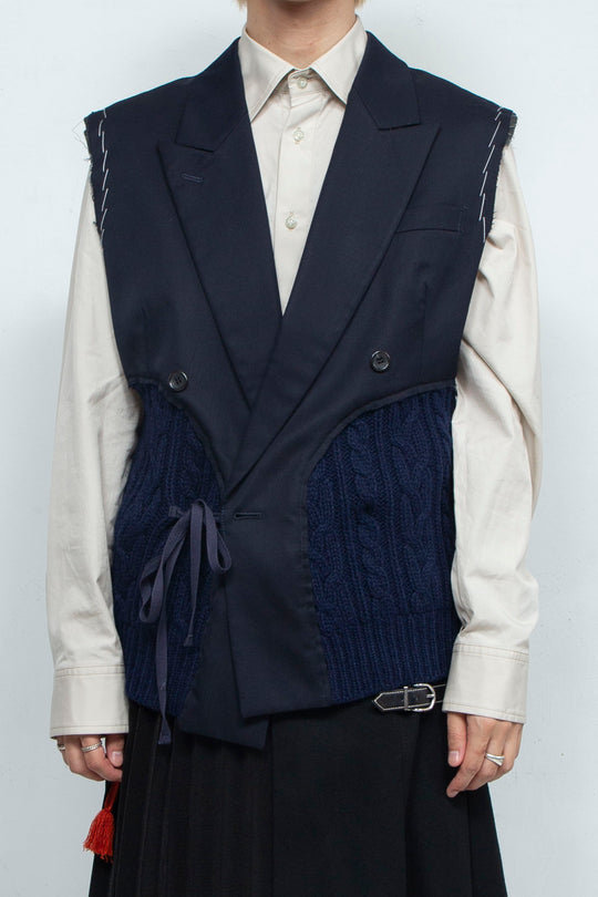 Double Cable Knit Vest