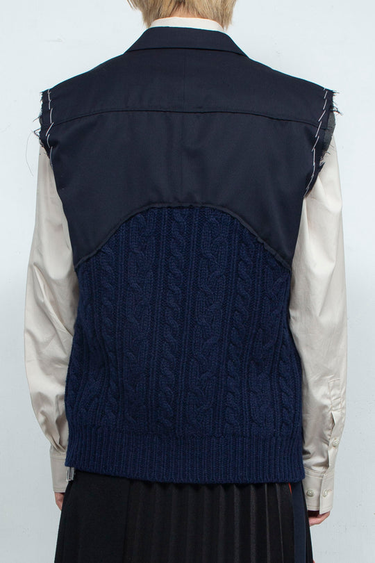 Double Cable Knit Vest