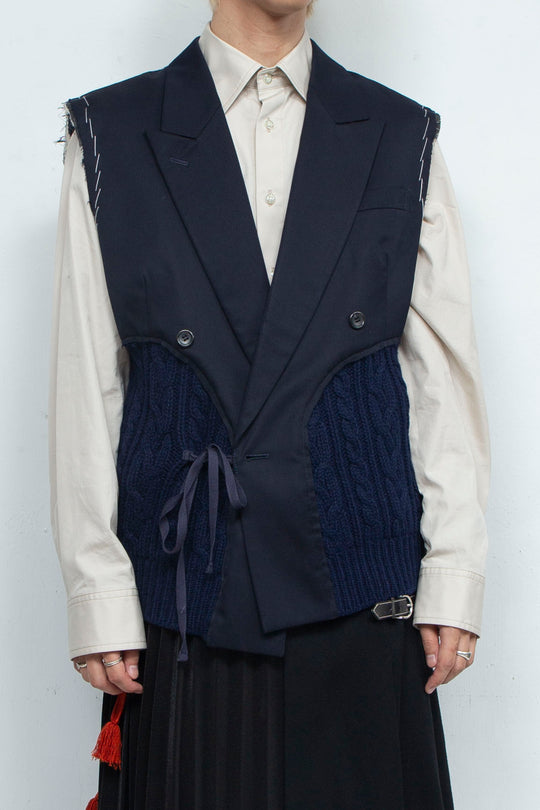 Double Cable Knit Vest