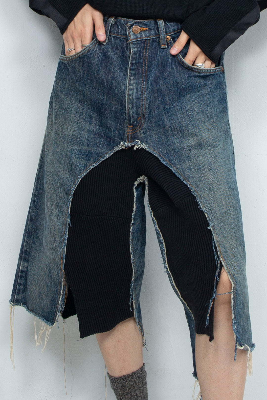 Coffee Dyed Denim Shorts