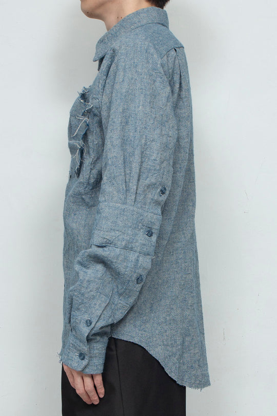 2 Cuff Shirts Blue Gray