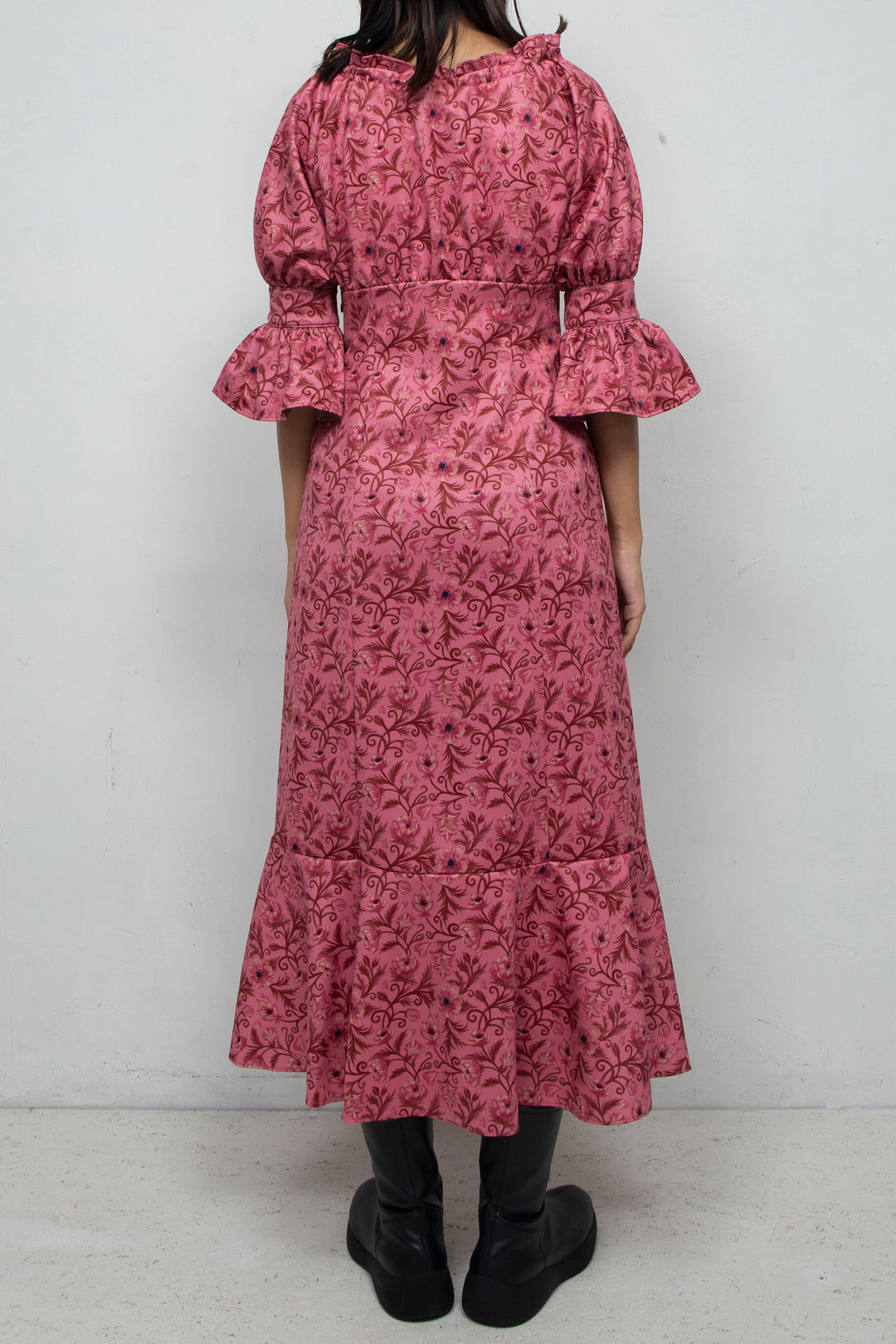 ANEMONE PRINT SMOCKING DRESS PINK