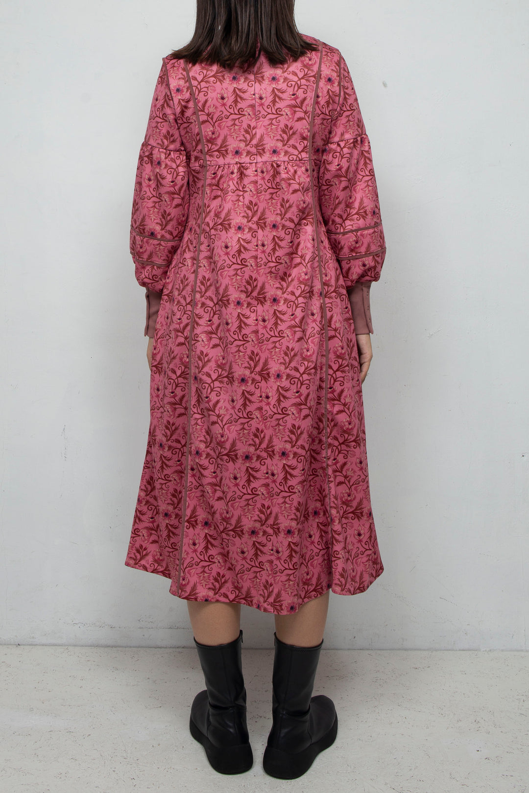 ANEMONE PRINT CREWNECK DRESS PINK