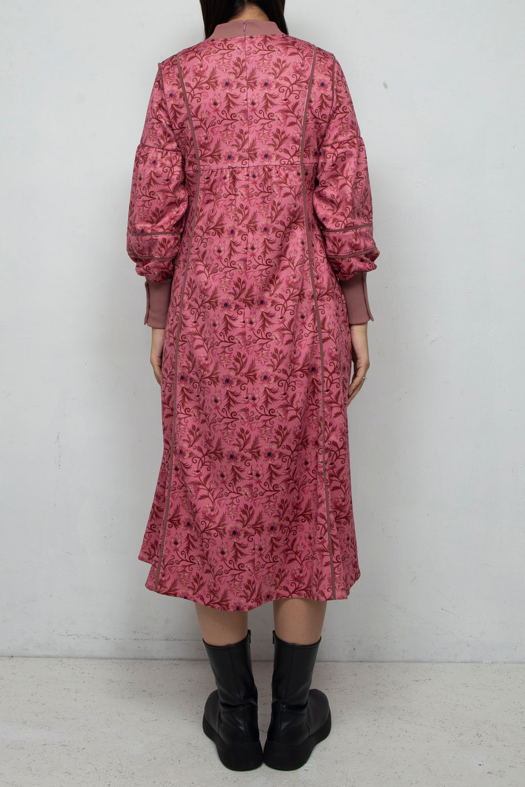 ANEMONE PRINT CREWNECK DRESS PINK