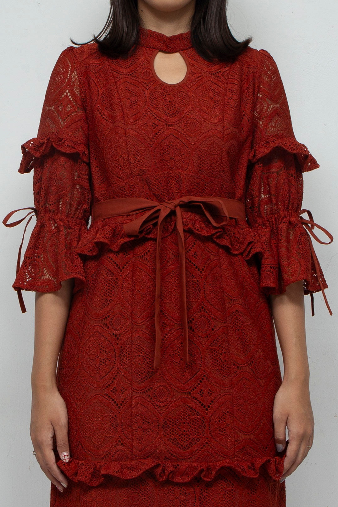 ANEMONE LACE DRESS RED