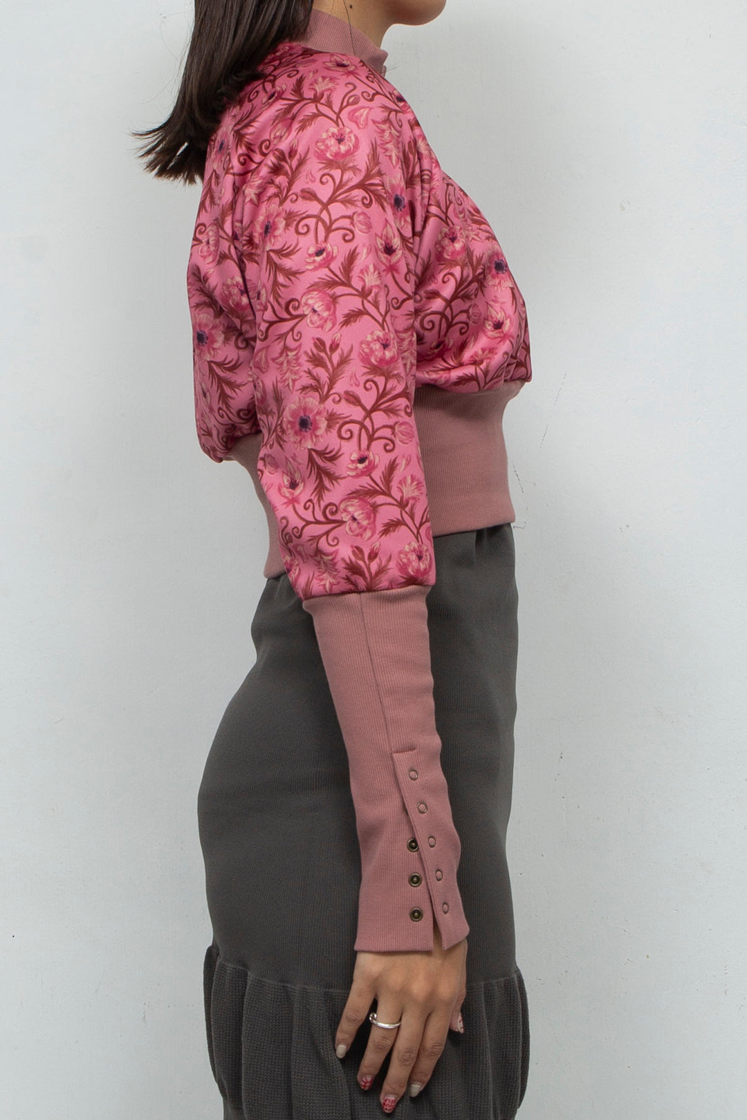 ANEMONE PRINT CROPPED TRACKSUIT PINK