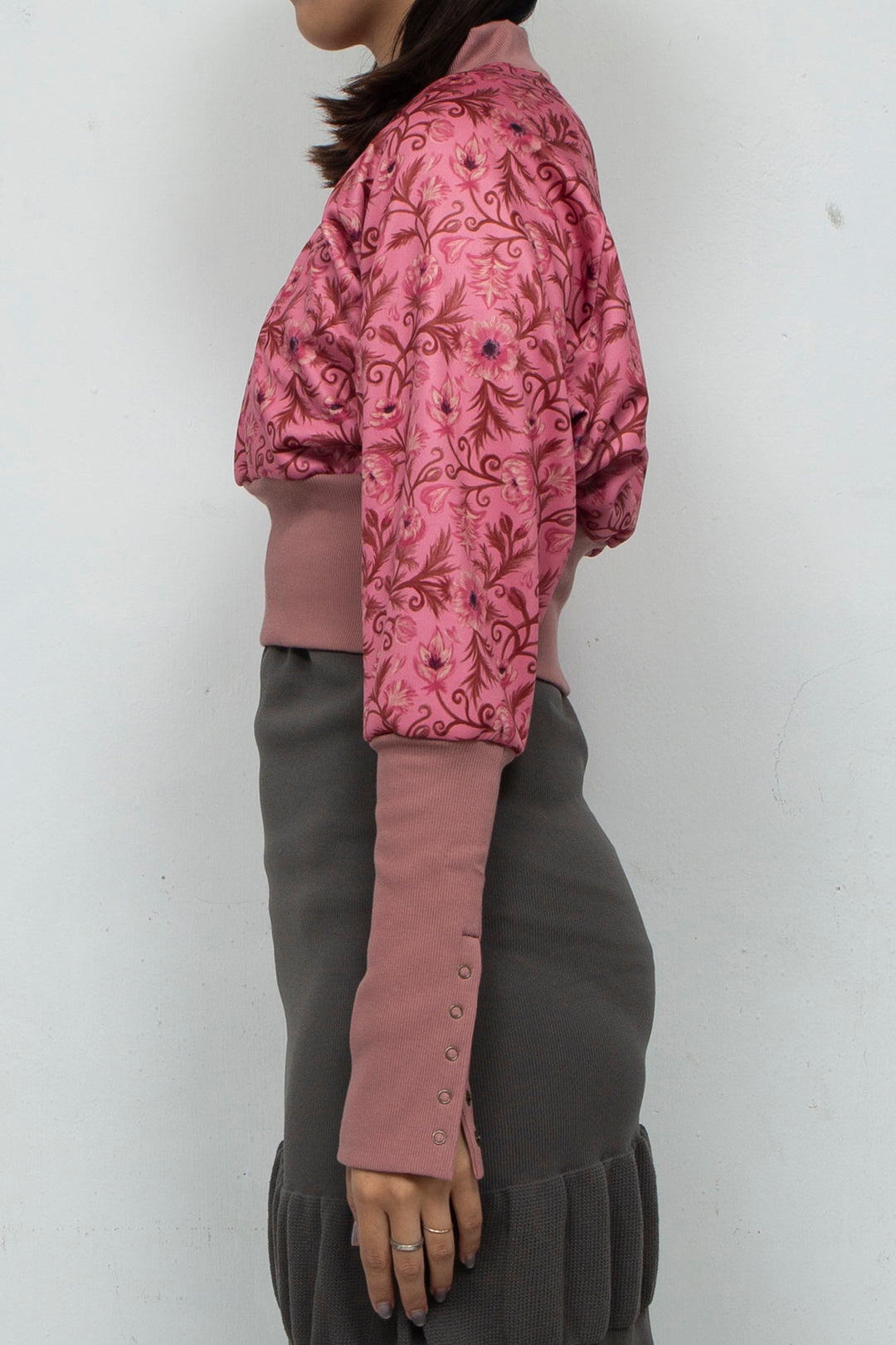 ANEMONE PRINT CROPPED TRACKSUIT PINK