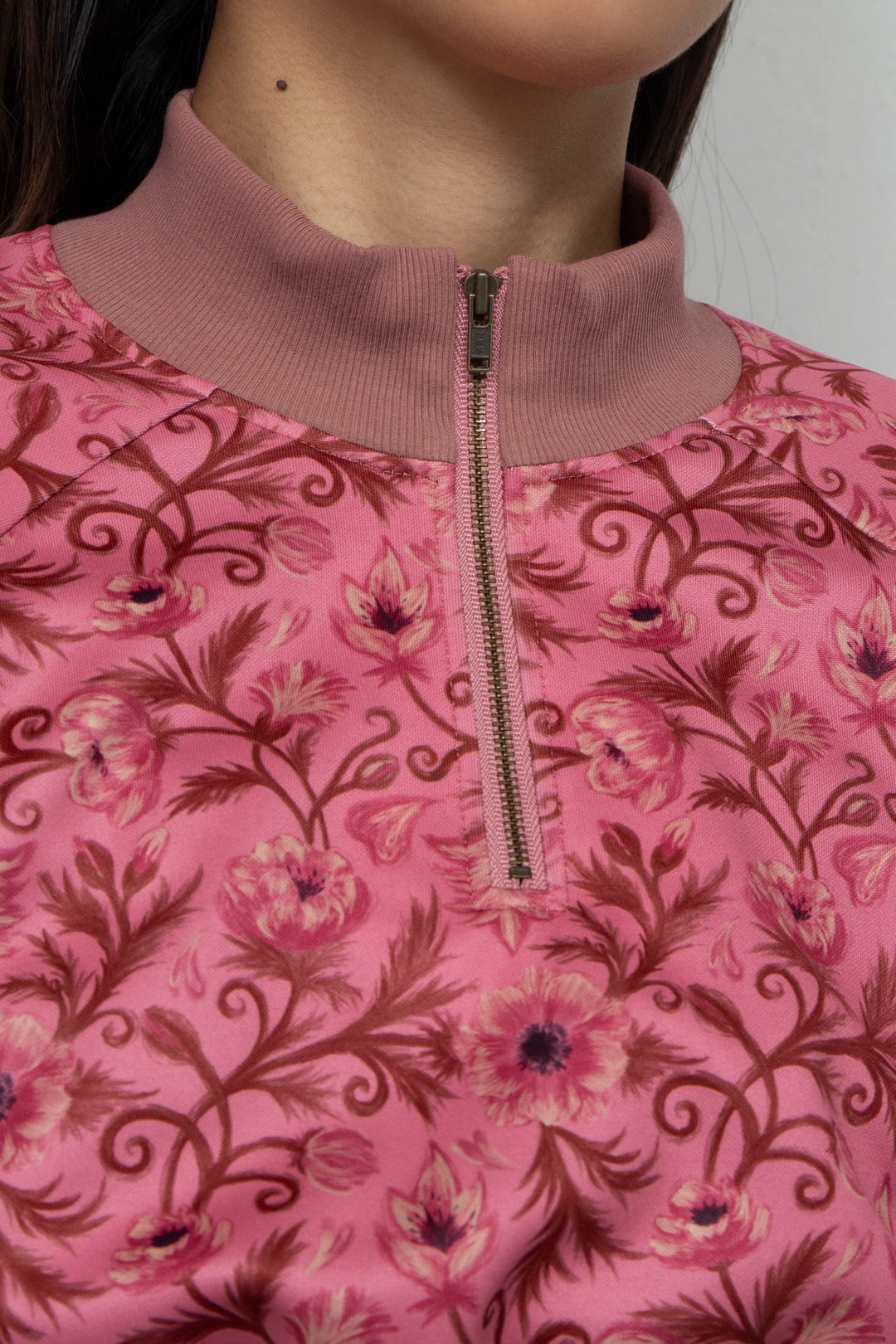 ANEMONE PRINT CROPPED TRACKSUIT PINK