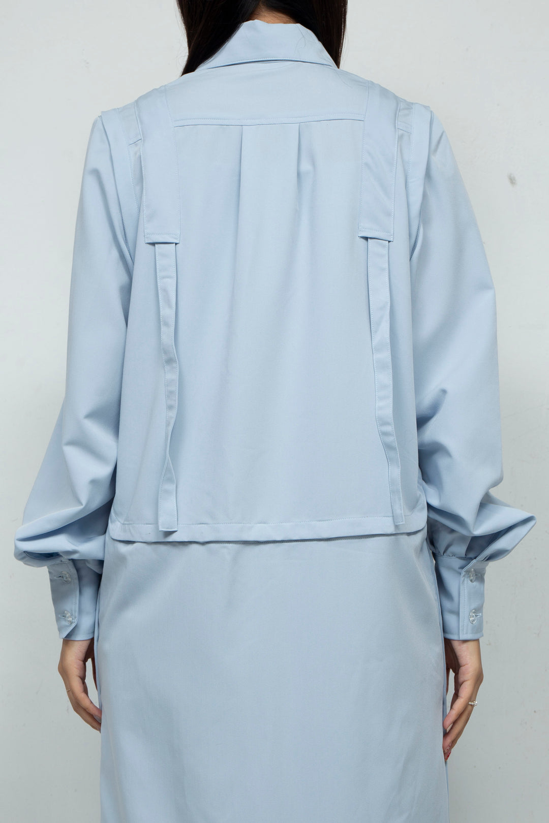 3way long sleeve shirt dress  Light blue