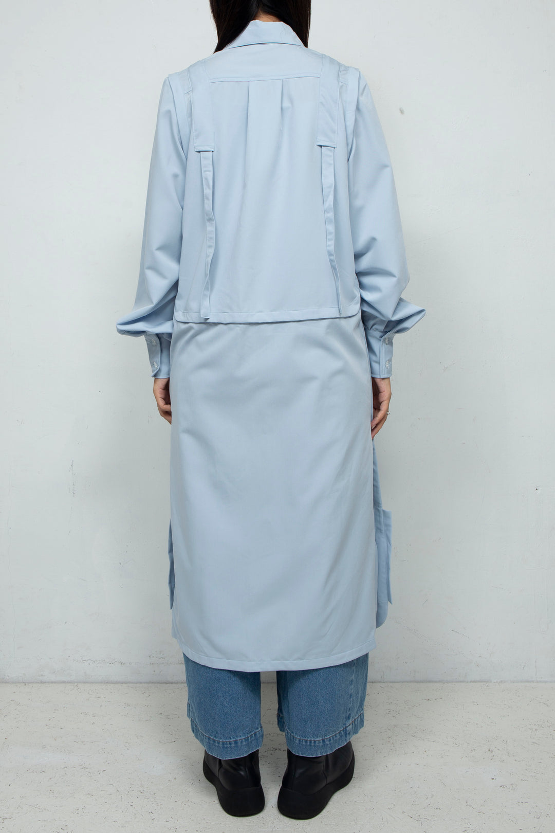 3way long sleeve shirt dress  Light blue