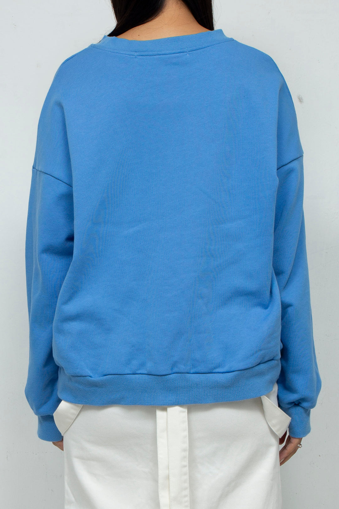 Embroidered cuff sweatshirt Blue