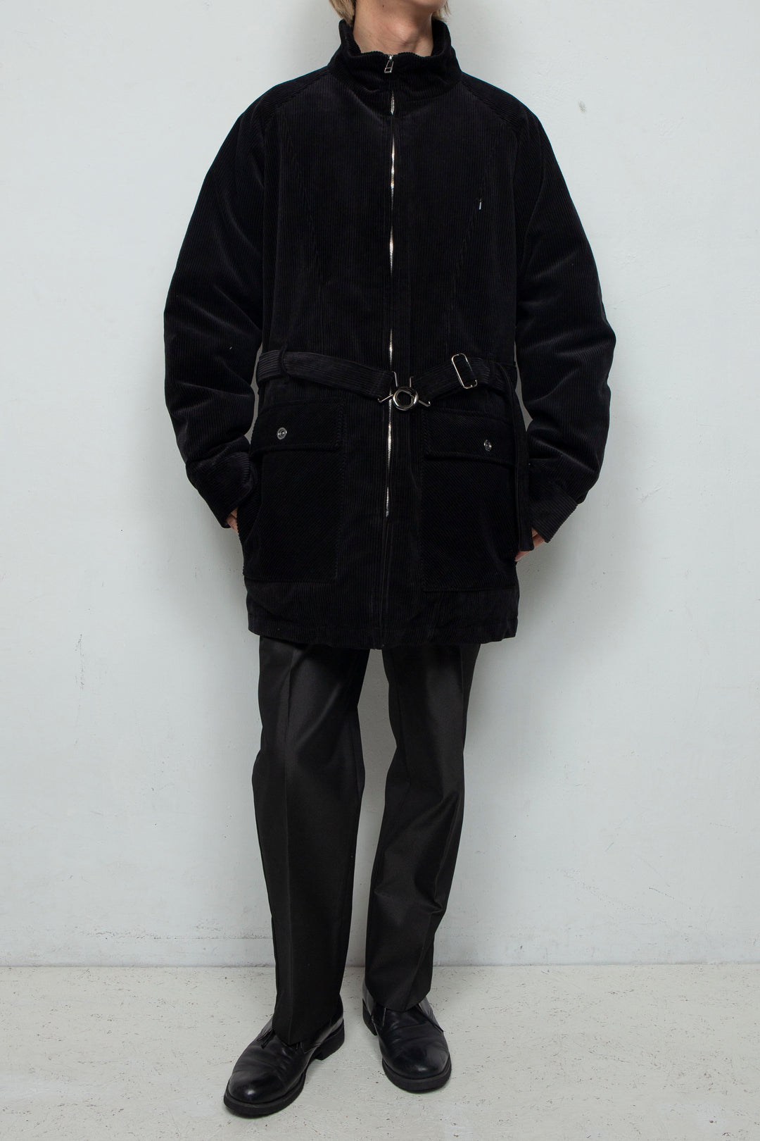 "KATAHDIN" Corduroy Down Half Coat BLACK